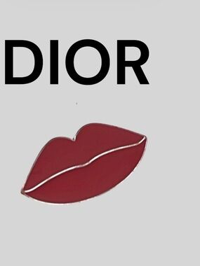 DIOR RED LIP BROOCH PIN